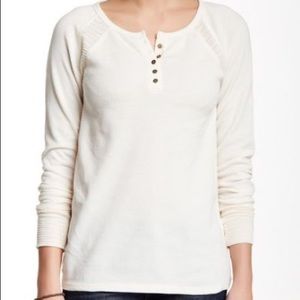 Lucky Brand Swift Mixed Thermal 5 Button Crew Neck T-shirt Women’s